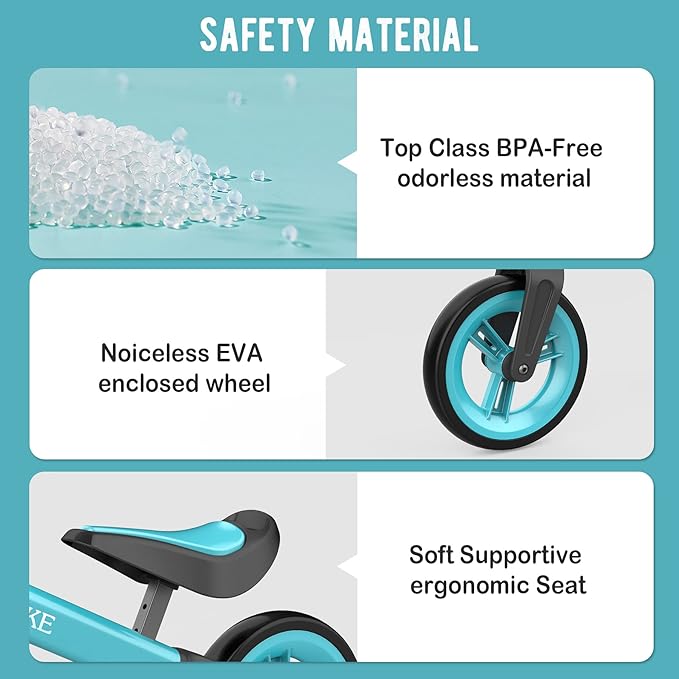 Toddler Balance Bike Toys for 1 to 4 Year Old Girls Boys Adjustable Seat and Handlebar No-Pedal Training Bike Best Gifts for Kids