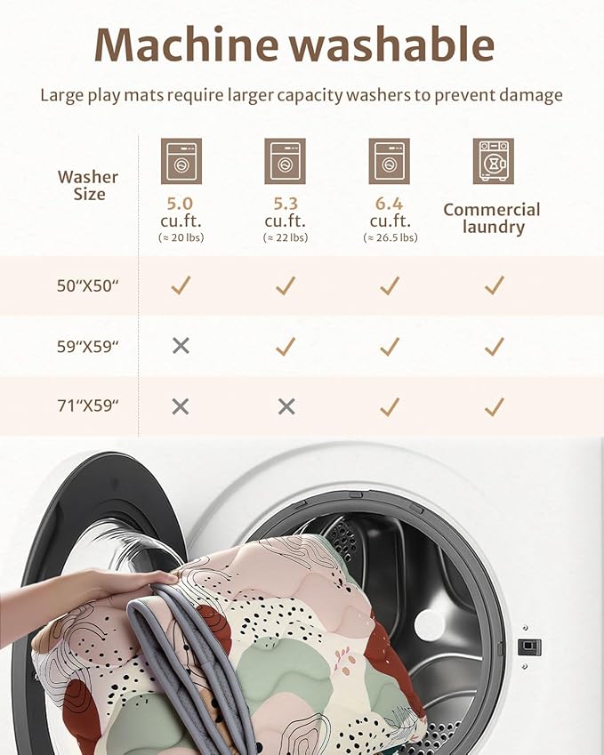 Blissful Diary Baby Play Mats for Floor, 59x59 Inch Thicker Foam Playmats for Babies and Toddlers, Soft Cushioning Baby Playpen Mat, Modern Abstract