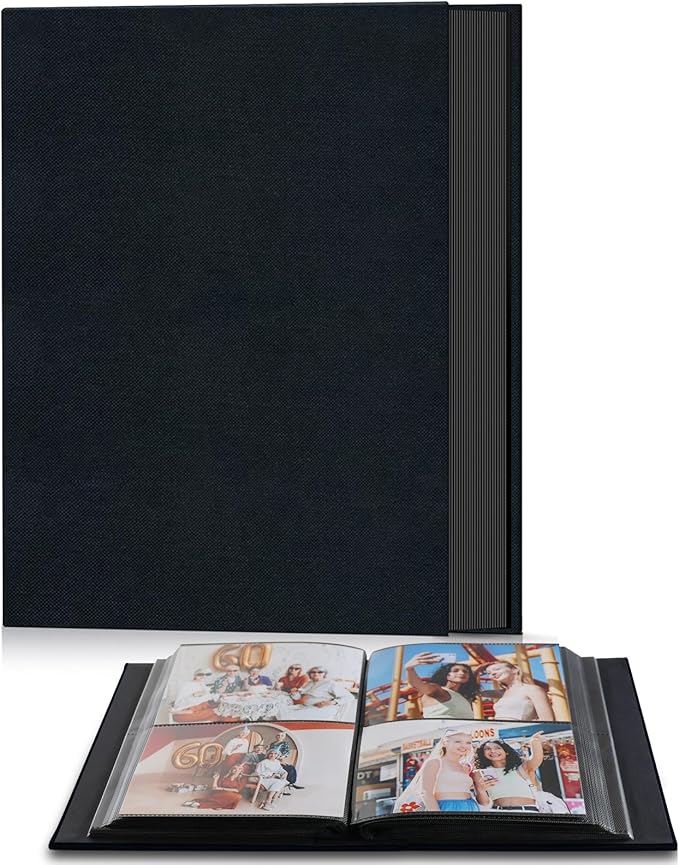 Popotop Photo Album 4x6 200 Pockets for Wedding Gifts,Linen Hardcover Picture Albums for Family Anniversary Baby Vacation Pictures