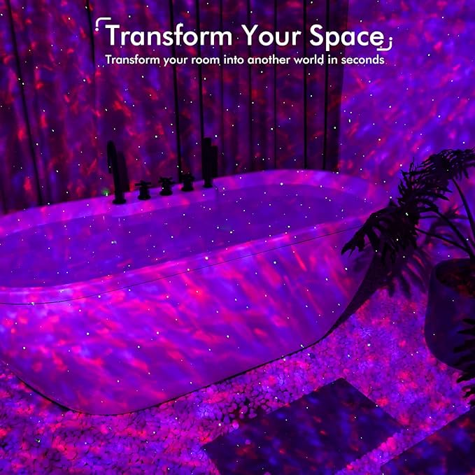 Rossetta Star Projector, Galaxy Projector LED Lights for Bedroom, App Control Projector with Bluetooth Speaker and White Noise, Night Light for Kids Adults, Christmas, Party, Ceiling, Room Decor