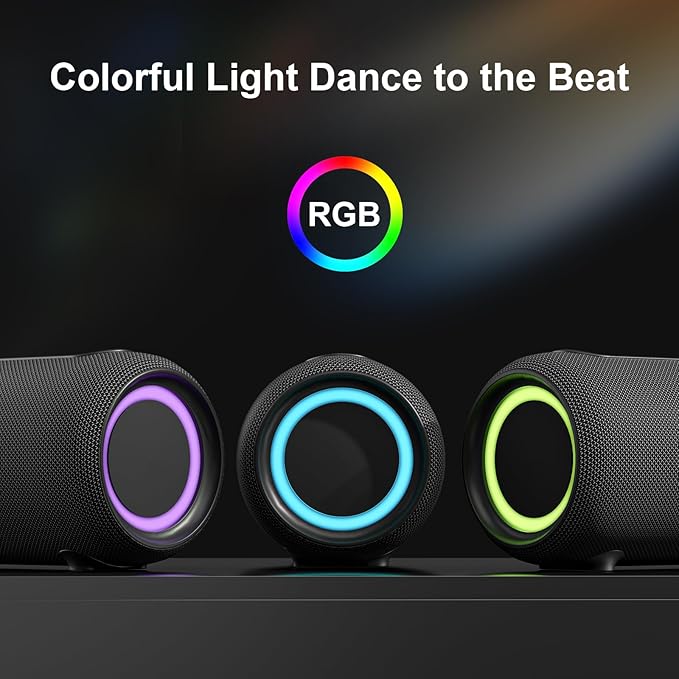 Passau Portable Bluetooth Speakers Loud 40W Peak Stereo Sound, Passive Radiators-Deep Bass, All Day Playtime, Adjustable Strap, BT5.3, IPX5 Wireless Speaker RGB Lights for Indoor Outdoor