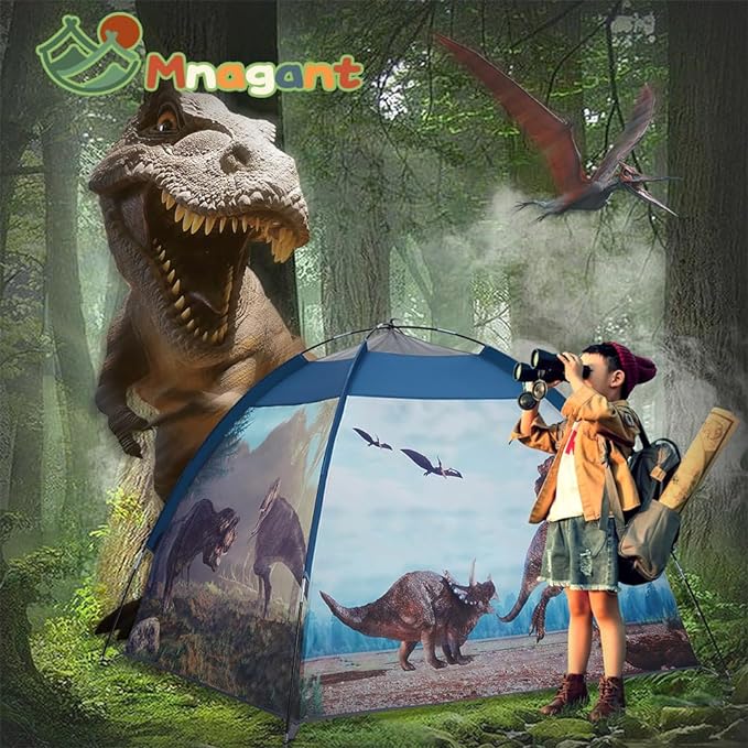 Dinosaur Kids Play Tent-61”x61”x45”Realistic Dinosaur Kids Tent Indoor & Outdoor, Pop Up Play House for Kid, Boys & Girls Age 3-12