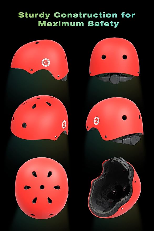 XJD Kids Bike Helmet,Multi-Sport Protective Gear Set for 3-5-8-14 Years Boys Girls with Knee and Elbow Pads Wrist Guards fit Roller Skates,Cycling,Skateboarding,Skating Scooter