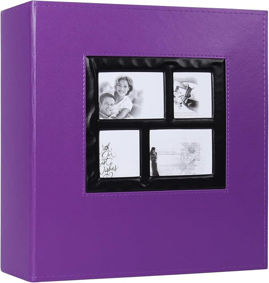 RECUTMS Photo Album 4x6 1000 Pockets Photos, Extra Large Capacity Family Wedding Picture Albums Holds 1000 Horizontal and Vertical Photos (Purple)