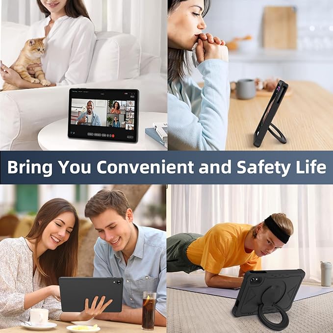 Tablet 10 Inch Android 14 Tablet, 16GB RAM 128GB ROM, 1TB Expansion, Octa-core, Large Capacity Battery, 5MP + 8MP Dual Camera, 5G/2.4G WiFi, Bluetooth 5.0, GPS, Drop-Proof Case - Black (Black)