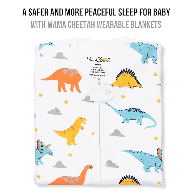 Baby Sleep Sack 1.0 TOG, Organic Cotton Baby Wearable Blanket with Two-Way Zipper, Swaddle Transition Baby Sleeping Bag, All-Season Sleep Sack for Newborn Infant Toddler Boy Girl, 6-12 Months, 1-Pack