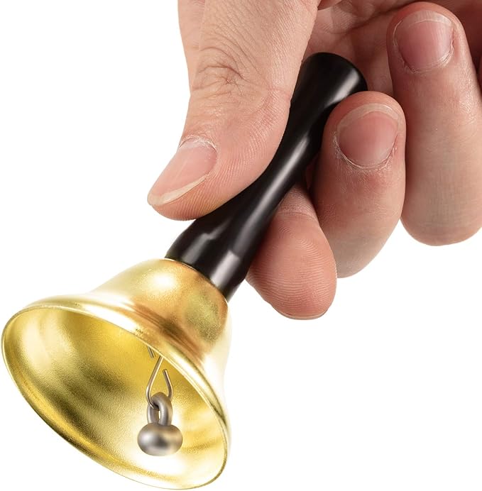 Boao 12 Pieces Metal Hand Bells Music Service Hand Bells Musical Instruments Percussion for Christmas Party Supplies(Gold)