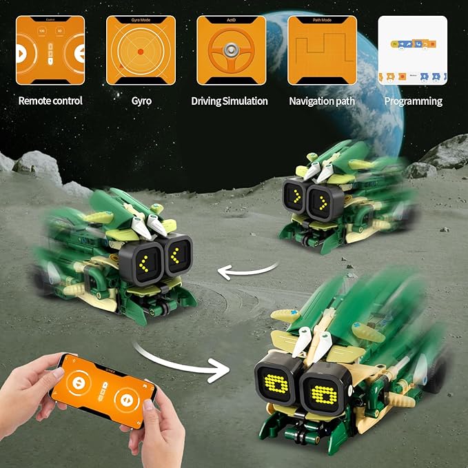 STEM Building Toys for Kids 6-14, Remote & APP Controlled 3in1 STEM Robot Building Kit for Kids with Music Spray, 513 Pcs Building Blocks Set Birthday Xmas Gift Ideas for Boys Girls