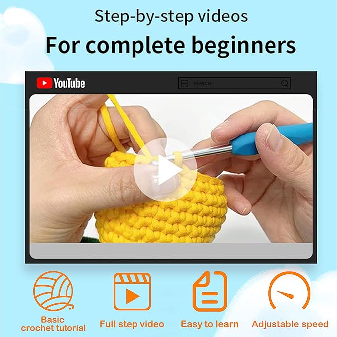 Utook Halloween Crochet Kit for Beginners，Crochet Starter Kits,Crochet Kits for Beginners Adults and Children, with Instructional Videos and Paper Tutorials, Holiday Gifts (Little Devil)