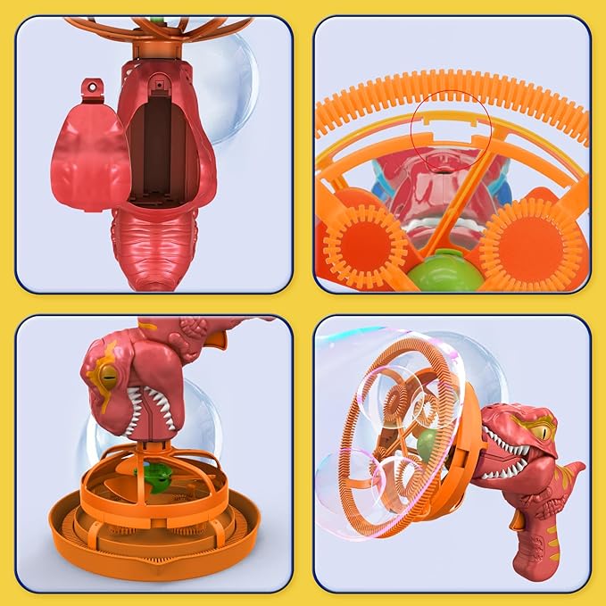 Dinosaur Bubble Machine for Kids 3 4 5 6 Years Old, Dinosaur Bubble Maker Toy Gun for Boys Girls 3-5 Years, Dino Bubble Blower Party Favor Gift for Toddler Kids 4 5 6 Years Old