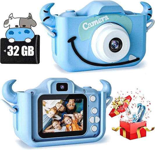 Kids Camera Toys for 3 4 5 6 7 8 9 10 11 12 Years Old Boys/Girls, Kids Digital Camera for Toddler with Video, Birthday Festival for Kids, Selfie Camera for Child, 32GB TF Card