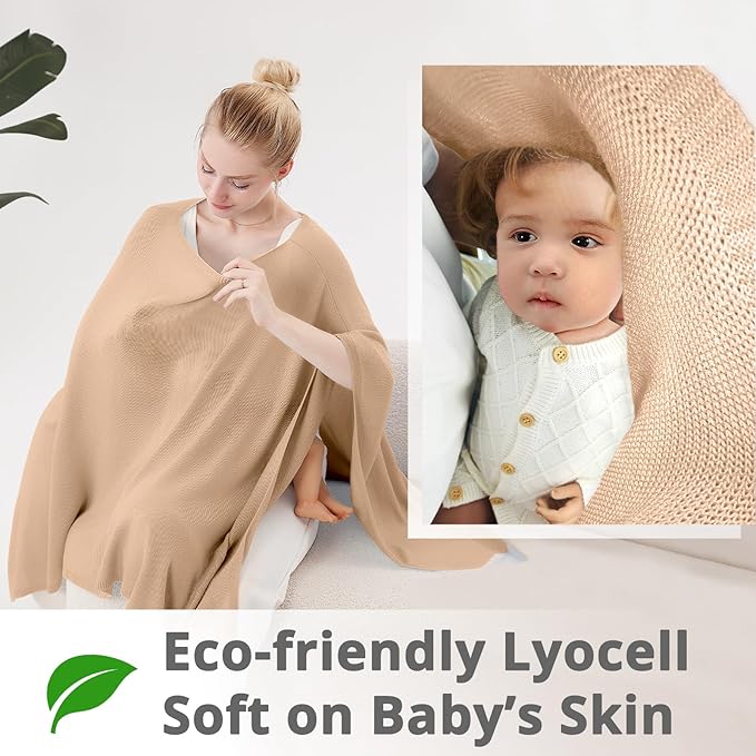 Nursing Cover for Breastfeeding – Privacy Breast Feeding Covers for Women – Soft Lyocell Fabric, Lightweight & Breathable – Multi-Use Scarf, Shawl, Baby Blanket – One Size – With Laundry Bag