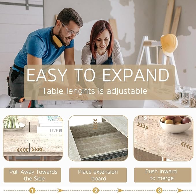 Henf 5 Pieces Extendable Dining Table Set - Image 4