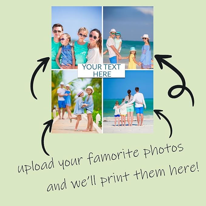 MUNDAZE Custom Collage Metal Poster, Personalized Photo Prints with Text, Glossy Aluminum, Customize with Your Own Pictures, Great Gift for Family, Friends, Ships From USA 18.75" X 15"