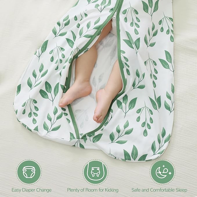 JELLYMONI Baby Sleep Sack 12-18 Months 100% Cotton Wearable Blanket, 0.5 TOG Soft Lightweight Toddler Sleeping Sack 3 Pack 2-Way Zipper Newborn Sleep Sacks