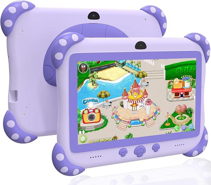 Kids Tablet 7 inch Toddler Tablet for Kids WiFi Tablets 32G Android Dual Camera Parental Control with Kids app Pre-Installed YouTube Netflix (Purple)