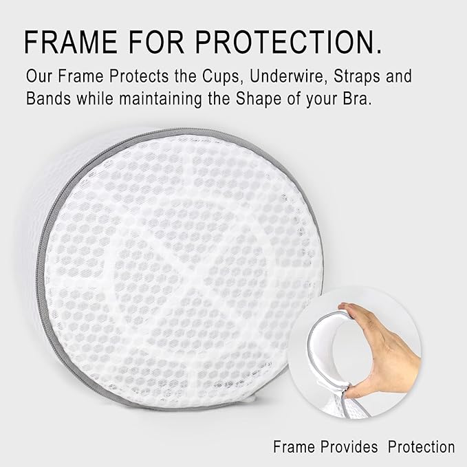 Muchfun 3Pcs Durable Honeycomb Mesh Laundry Bags for Delicates, Lingerie Wash Bag 7 x 7 x 6 Inches