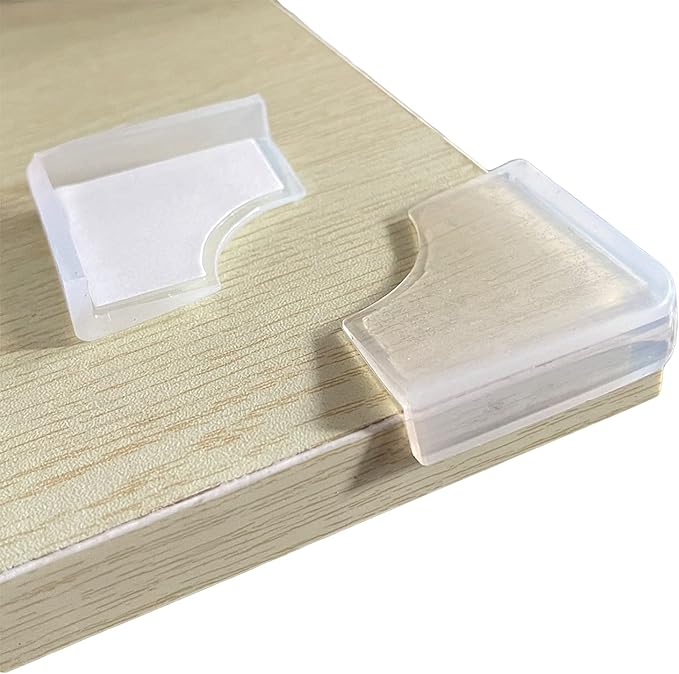 Food-Graded Silicone Clear Corner Protectors, Baby Proofing Table Edge Guards, Pre-Tapep Adhesive Soft for Kids Child Safety Proof, Cabinets Counter Furniture Bumpers (8, 1/5x4/5 in (Width))