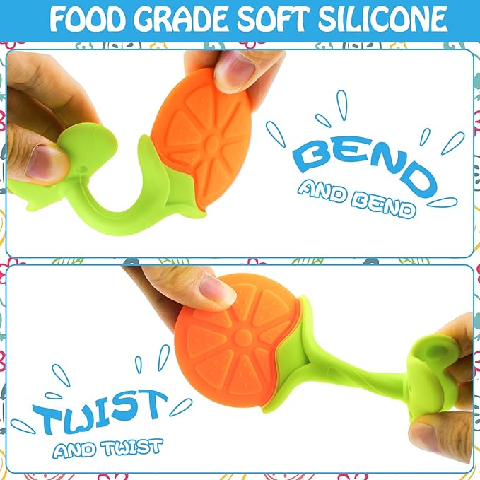 Teething Toys (5 Pack) - Tinabless Infant Teething Keys Set, BPA-Free, Natural Organic Freezer Safe for Infants and Toddlers, Silicone Baby Teethers