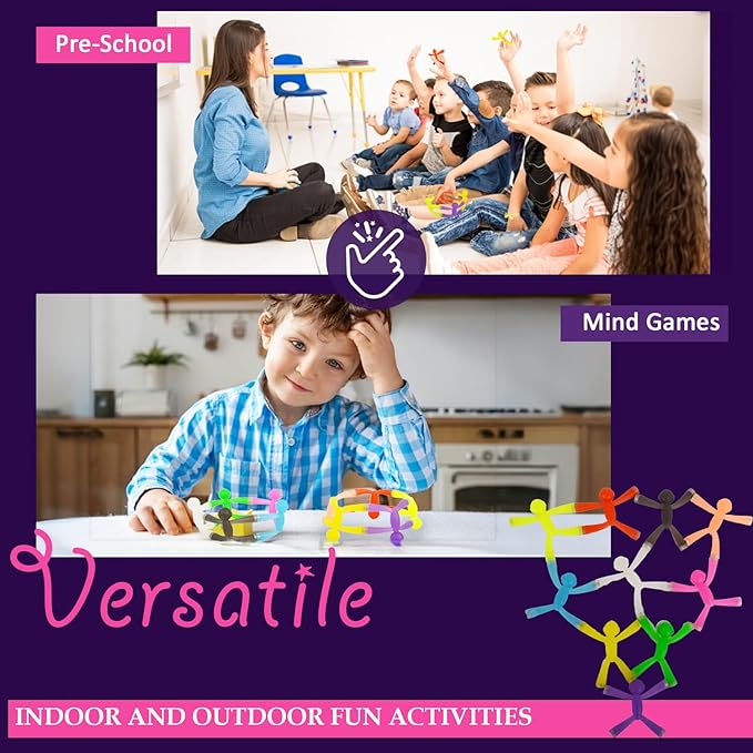 MAGMEN Enhanced Grip Magnetic Fidget Figures for Kids 3-8 & Toddlers | 10-Piece Opaque Colors Multipurpose Magnets Set for Travel, Road Trip, Office & Stocking Stuffer Gifts.