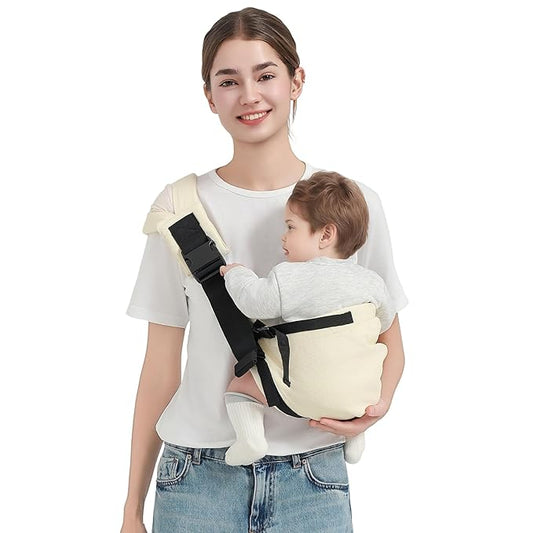 Toddler Sling Carrier, Easy to Wear Baby Carrier Sling 7-40 lbs, Adjustable Lightweight Baby Wrap Sling, Perfect Toddler Hip Carriers One Size Fits All, Beige