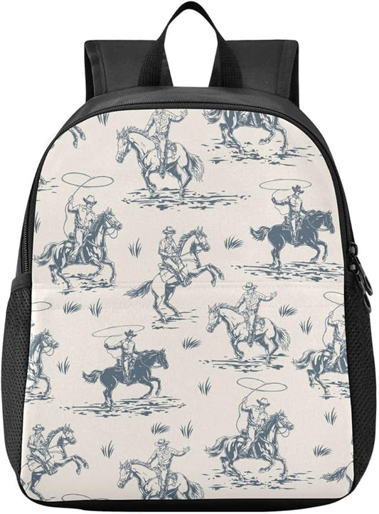 Western Cowboy Toddler Backpack Waterproof Mini Backpack Boys/Girls Cute Kindergarten Pre School Bags 13 Inch