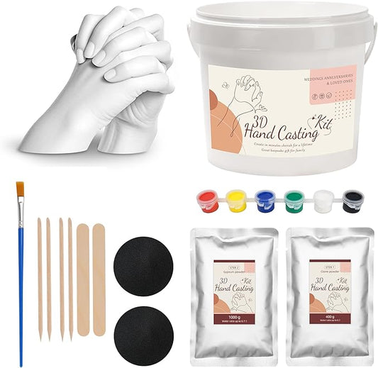 Hand Casting Kit, Anniversary Couples Gifts Casting Kit,Hand Mold Kit Couples, Hand Mold Kit Couple with Base, Couple 1 Year Anniversary, Bridal Shower, Wedding Gifts Plaster Hand Mold Casting Kits