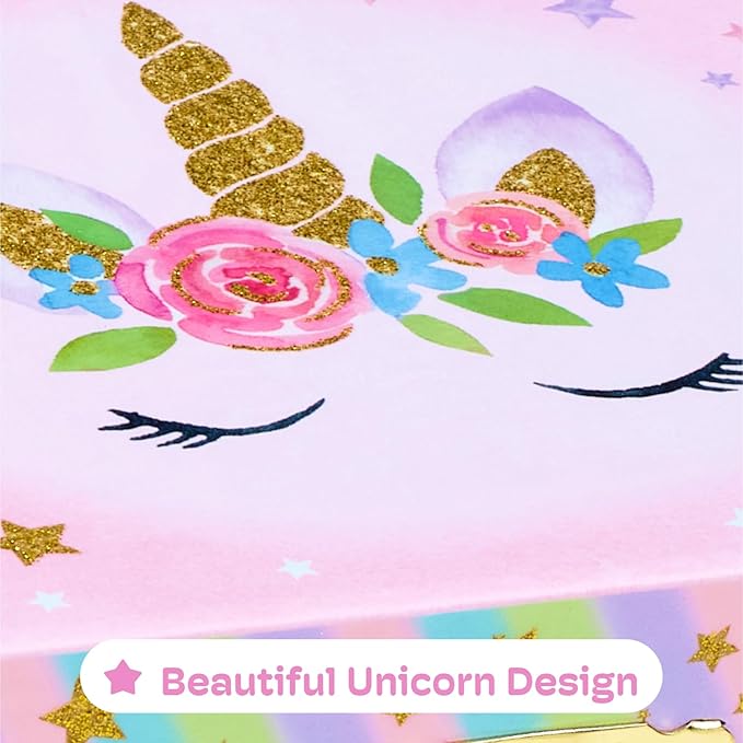 Jewelkeeper Enchanting Unicorn Musical Jewelry Box for Girls - Sparkling Rainbow Design Music Box with 2 Pullout Drawers to Store Earrings, Necklace and Bracelets - Plays The Beautiful Dreamer Tune