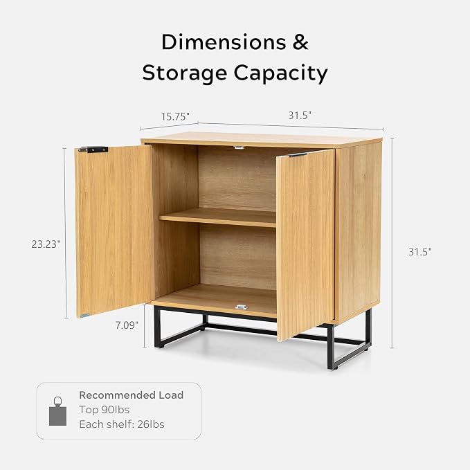 EYYTHUNG Fluted Cabinets with Storage Set of 2, Sideboard Buffet Cabinet with - Image 2