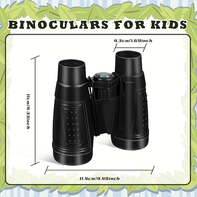 Libima 24 Pcs Binoculars for Kids Educational Compact Kids Binoculars with Neck String Toddler Telescope for Boys Girls Learning Bird Watching Camping Hiking Travel Safaris Birthday Gifts(Black)
