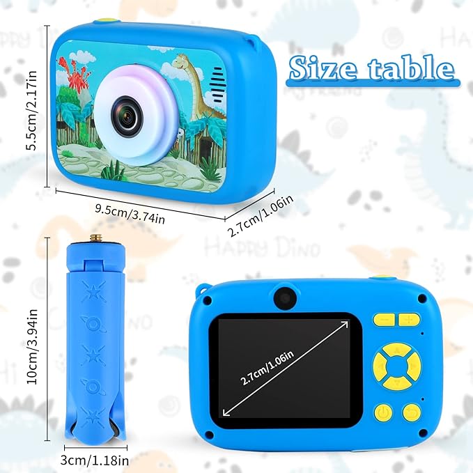 SUZIYO Camera for Kids with Tripod, Digital Video Camcorder 1080P 2.4 Inch HD,Best Birthday Christmas Electronic Toys Gifts for Childen Age 3 4 5 6 7 8 9 Years Old Boys with 32G SD Card, Blue