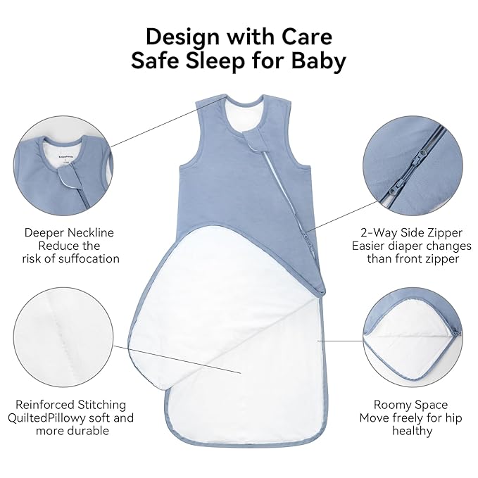 Rayon Made from Bamboo Sleep Sack 6-12 Months 1.0 Tog Ultra Soft Baby Wearable Blanket Toddler Sleeping Sack for Babies Unisex Girl Boy 2-Way Zipper Baby Sleeping Bag Breathable Lightweight Medium