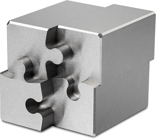 Heavenly Metals 4-Piece Cube 3D Puzzle for Adults – Stainless Steel Desk Toy and Fidget, Zero Tolerance Wire EDM Cut Office Gift for Men & Women