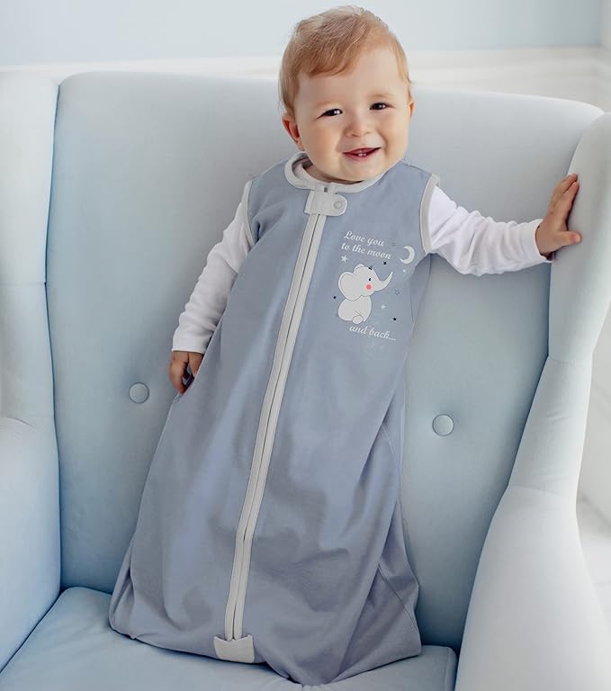 Mama Cheetah Baby Sleep Sack 0.5 TOG, Organic Cotton Baby Wearable Blanket with Two-Way Zipper, Swaddle Transition Baby Sleeping Bag for Newborn Infant Toddler Boy Girl, 0-6 Months