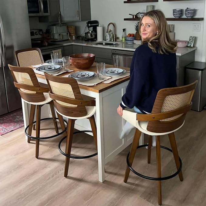 Set of 4 Mid Century Modern Counter Stools - Image 5