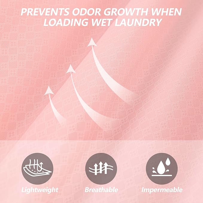 MissBoy Laundry Bag, Nylon Dirty Clothes Storage Bag, Splash-proof Travel Camping Laundry Bags with Zip, Lightweight Foldable Swimming Dry Wet Bag