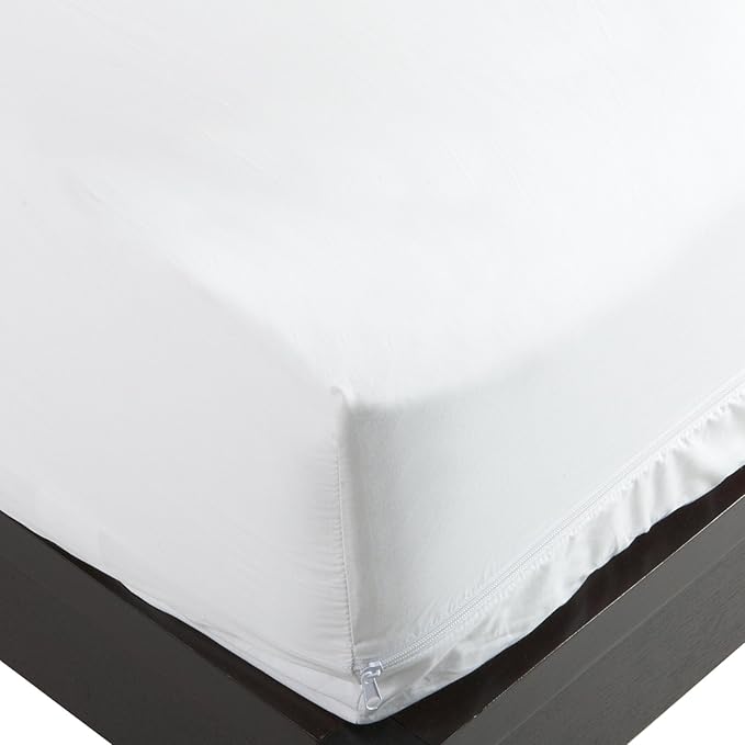 National Allergy Superior 100% Cotton Twin Mattress Protector Zippered - 39" x 75" x 12" - Hypoallergenic Bed Encasement - Breathable Dust Proof Cover - AAFA & Oeko-TEX Standard 100 Certified