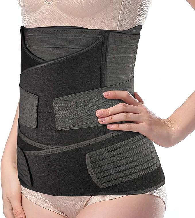 TiRain 3 in 1 Postpartum Belly Support Recovery Belly/Waist/Pelvis Belt C Section Postpartum Belly Wrap Band Corset waist trainer
