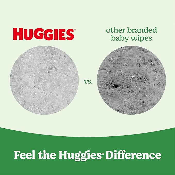 Huggies Natural Care Sensitive Baby Wipes, Unscented, Hypoallergenic, 99% Purified Water, 12 Flip-Top Packs (768 Wipes Total), Packaging May Vary