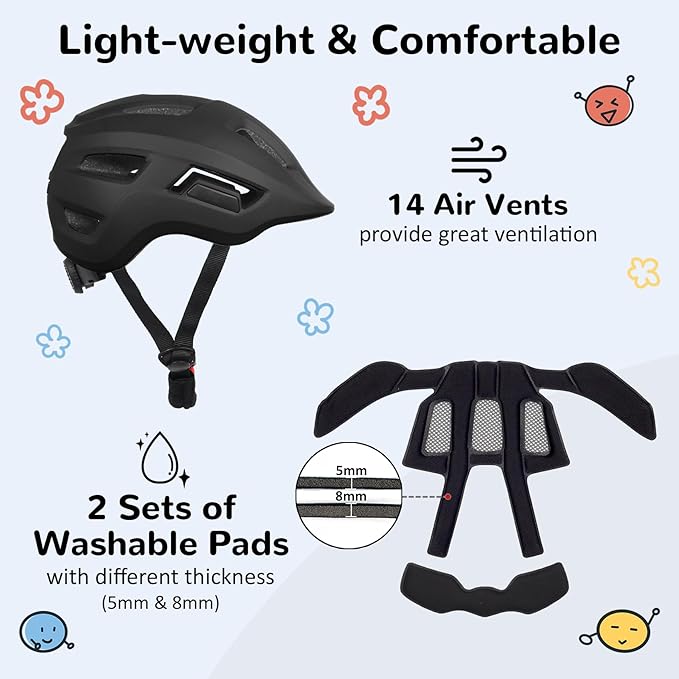 Toddler/Kids Bike Helmet, Adjustable and Multi-Sport, from Infant to Schoolchild, 2 Sizes