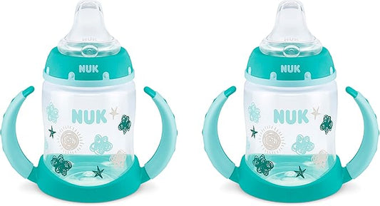 NUK Learner Cup, 5 Oz, 2-Pack, Clouds & Stars – BPA Free, Spill Proof Sippy Cup