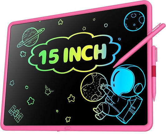 Teen Girl Birthday Gifts, 0 SMALL MODEL LCD Writing Tablet for Kids, Educational Toys for 3-10+ Years, Toddler Toys for 1-2 Year Old, Large Rechargeable Doodle Board Pad, Easter Basket Stuffers (Pink)
