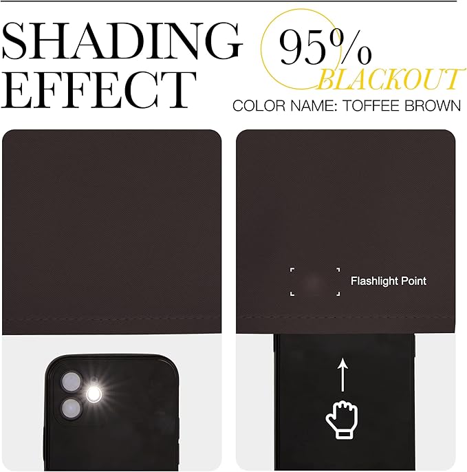 NICETOWN Bedroom Blackout Curtains and Drapes - Energy Smart Thermal Insulated Solid Grommet Blackout Draperies for Living Room (2 Panels, 52 inches x 84 inches, Toffee Brown)