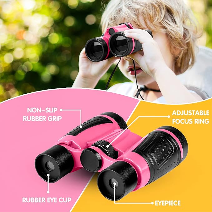 INNOCHEER Kids Explorer Kit & Bug Catcher Kit & Safari Costume Kit, Outdoor Exploration Set with Hat, Vest, Butterfly Net and Bugs Book for Boys Girls 3-12 Years Old (Camouflage Pink)