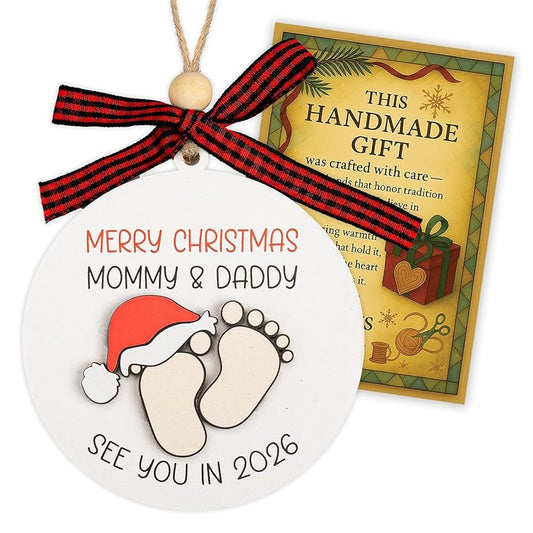 Baby First Christmas Ornament 2025, Expecting Baby Ornament 2026, New Mommy & Daddy Gift, Gifts for Expecting Parents Mom to be, New Baby Ornaments, Pregnancy Ornament for Mommy & Daddy to be