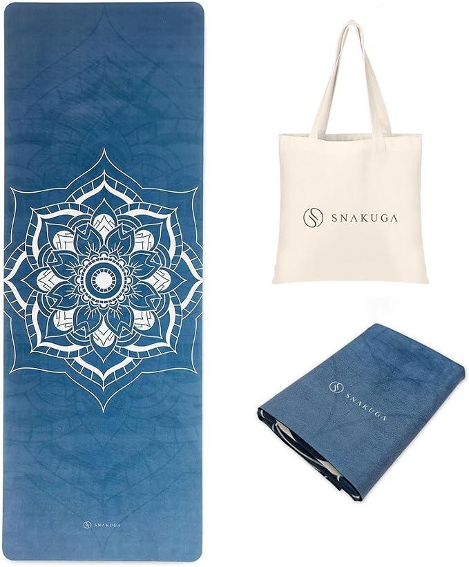 Travel Yoga Mat, Non Slip Exercise Suede Mat with Carry Bag, All-Purpose Fitness Mat with High Density Anti-Tear Surface for Women, Ideal for Pilates Workout (72'' x 24'' x 1.5mm Thick)