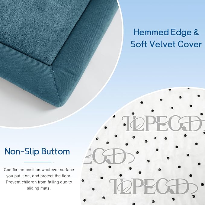 Baby Play Mat for Floor Tummy Time Mat Nursery Rug Muscle Mat Area Rug Playroom Rug Tatami Mat 6'7"x5'11" Memory Foam 1.3" Thick Crawling Mat For Babies,Toddlers, Infants, Kids,Floor Mat(Green)