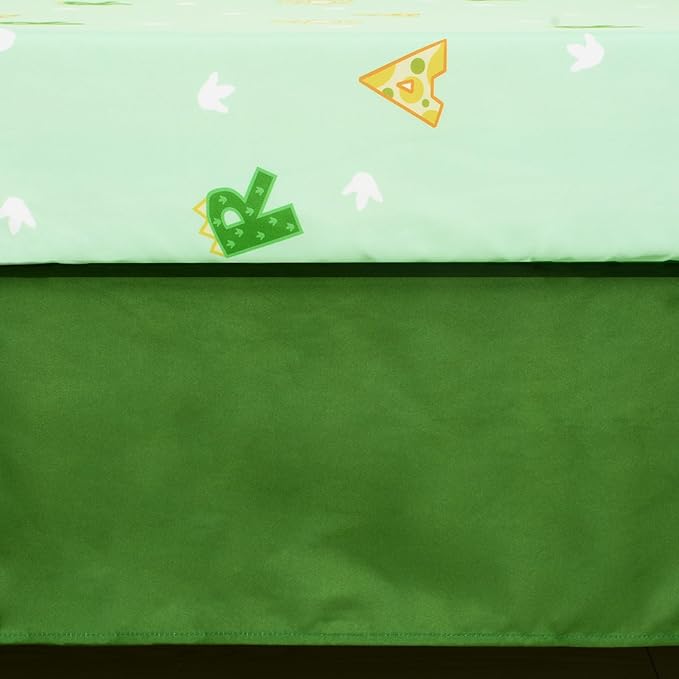 Cloele Crib Bedding Set for Boys,4 Piece Dinosaur Baby Bedding Set,Standard Size Toddler Nursery Bedding Includes Comforter,Crib Skirt,Fitted Sheet&Pillowcase,Soft Dinosaur Blanket-Green