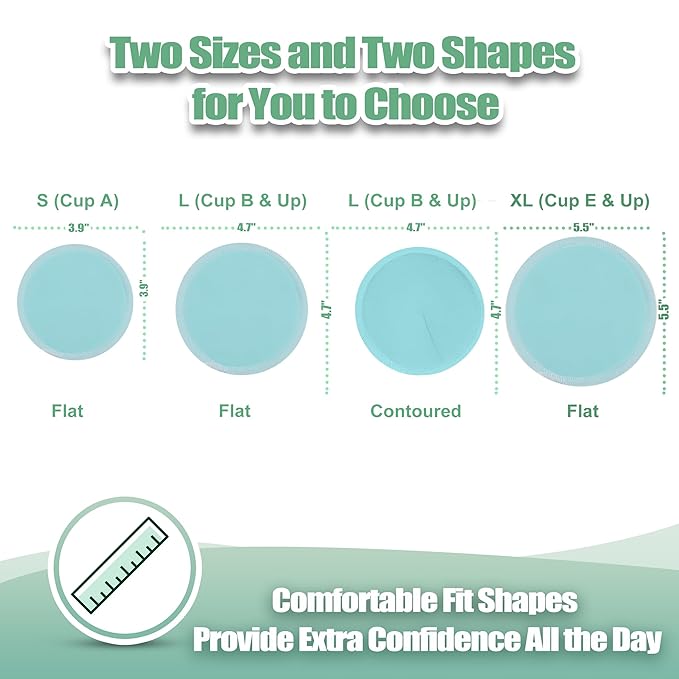 wegreeco Nursing Breast Pads (14 Pack) + Laundry Bag & Travel Storage Bag, 4.7 inch - Washable & Reusable Breastfeeding Nursing Pads (Plain Shape, Light Blue, Large)