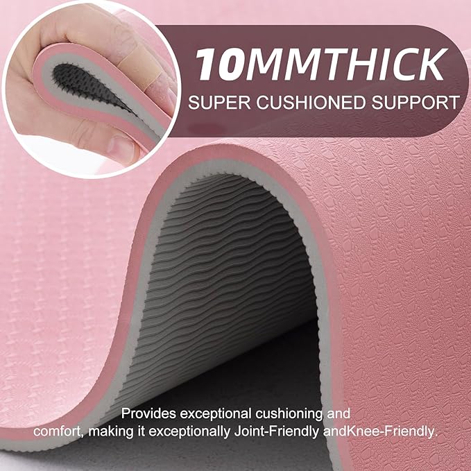 UMINEUX Yoga Mat Extra Thick 1/3'' & 2/5" Non Slip Yoga Mats for Women Eco Friendly TPE Fitness Exercise Mat with Carrying Sling & Storage Bag